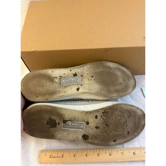 Sperry Topsider loafers silver sequins womens 8 - Picture 5 of 6